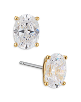 Nadri Modern Love Large Oval Cubic Zirconia Gold Stud Earrings