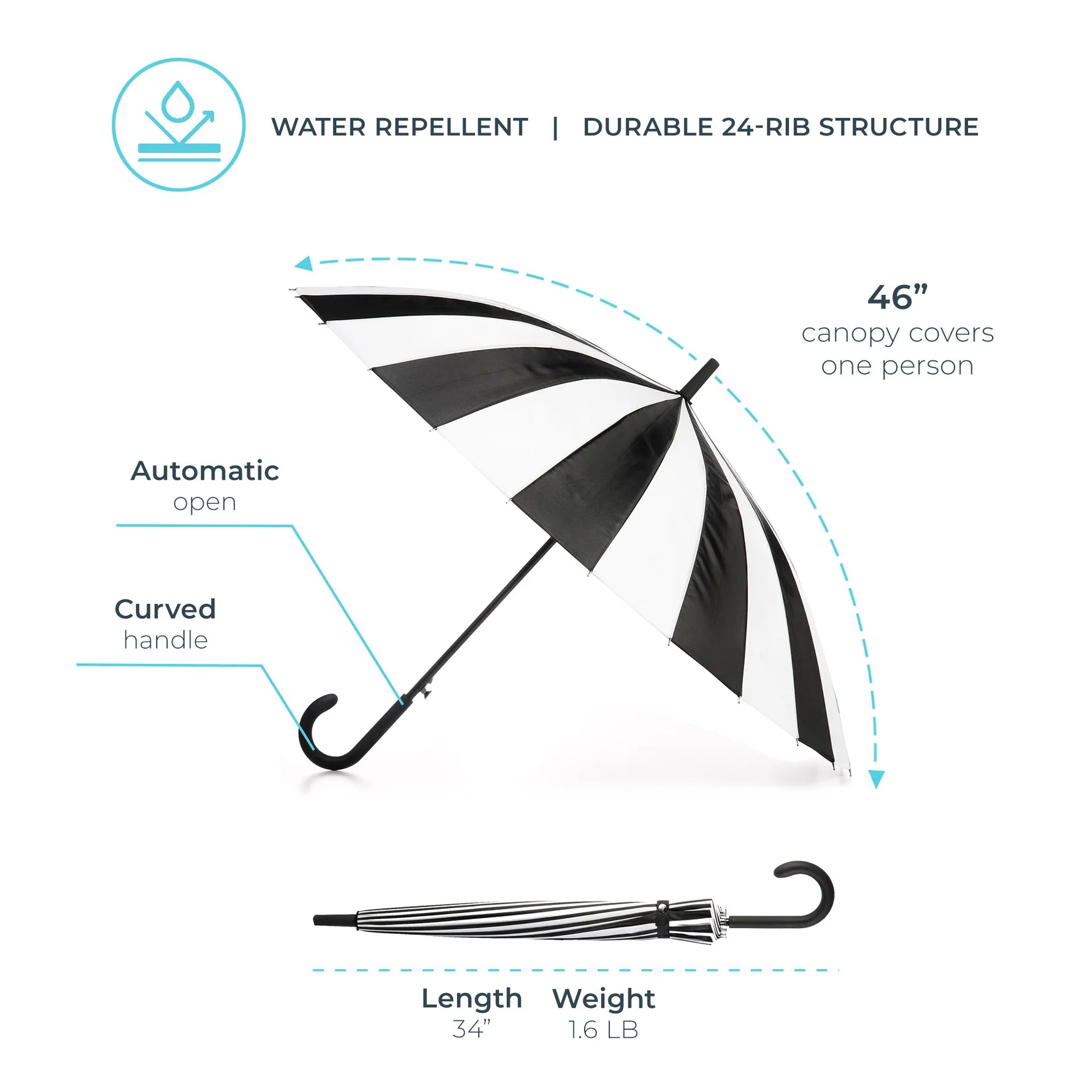 Totes Luxury Stick Umbrella