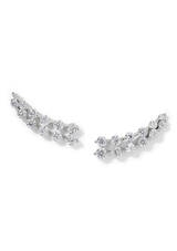 Nadri Cassi Silver Double Row Earrings