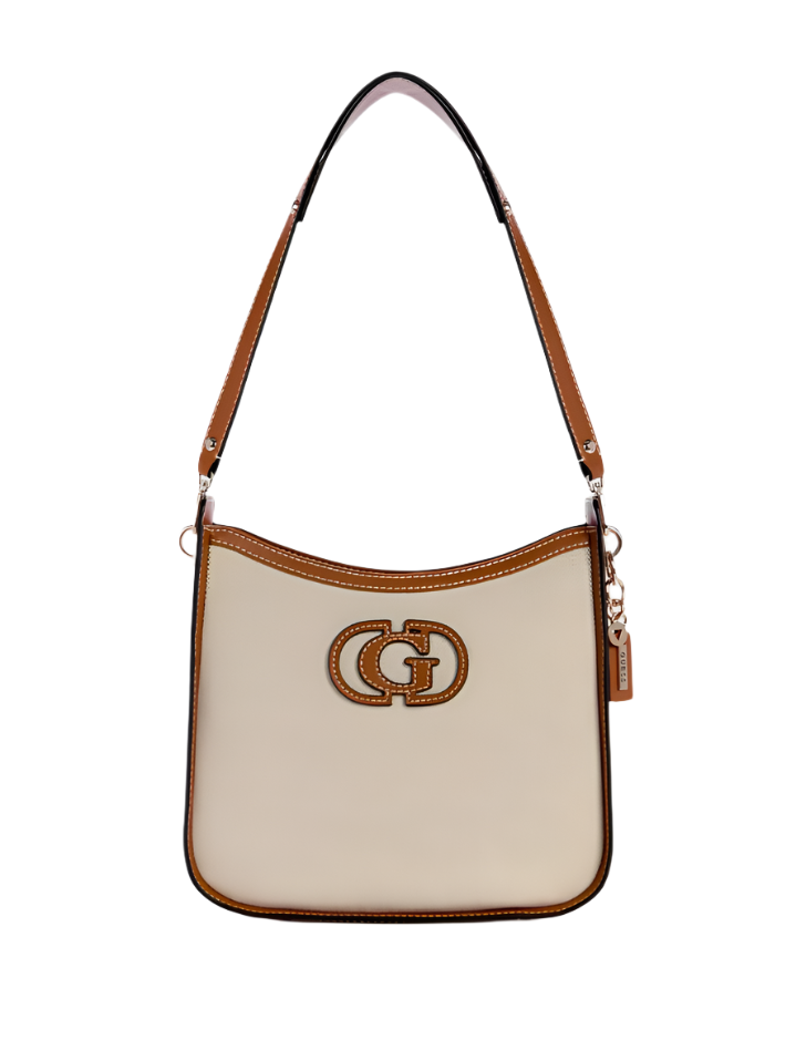 GUESS Sebina Canvas Bucket Shoulder Handbag