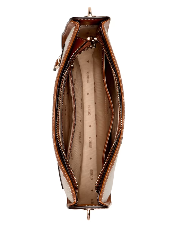 GUESS Sebina Canvas Bucket Shoulder Handbag