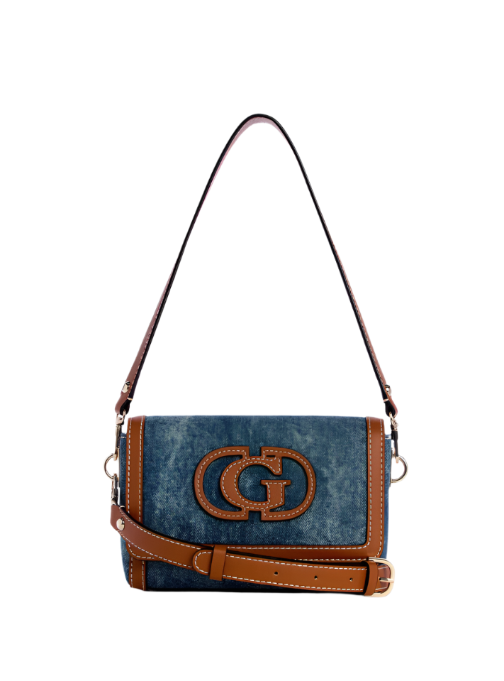GUESS Sebina Canvas Fold-Over Shoulder Handbag