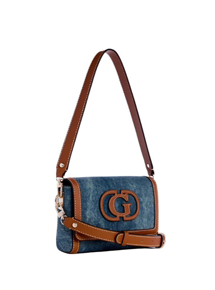 GUESS Sebina Canvas Fold-Over Shoulder Handbag