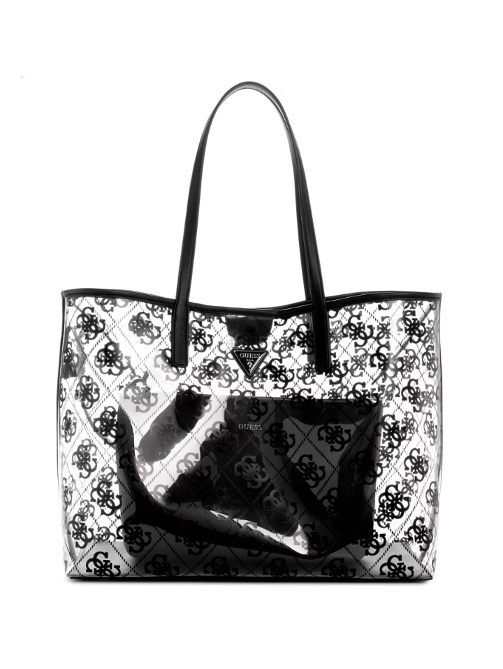 GUESS Tuana Clear Quattro G Large Tote Handbag