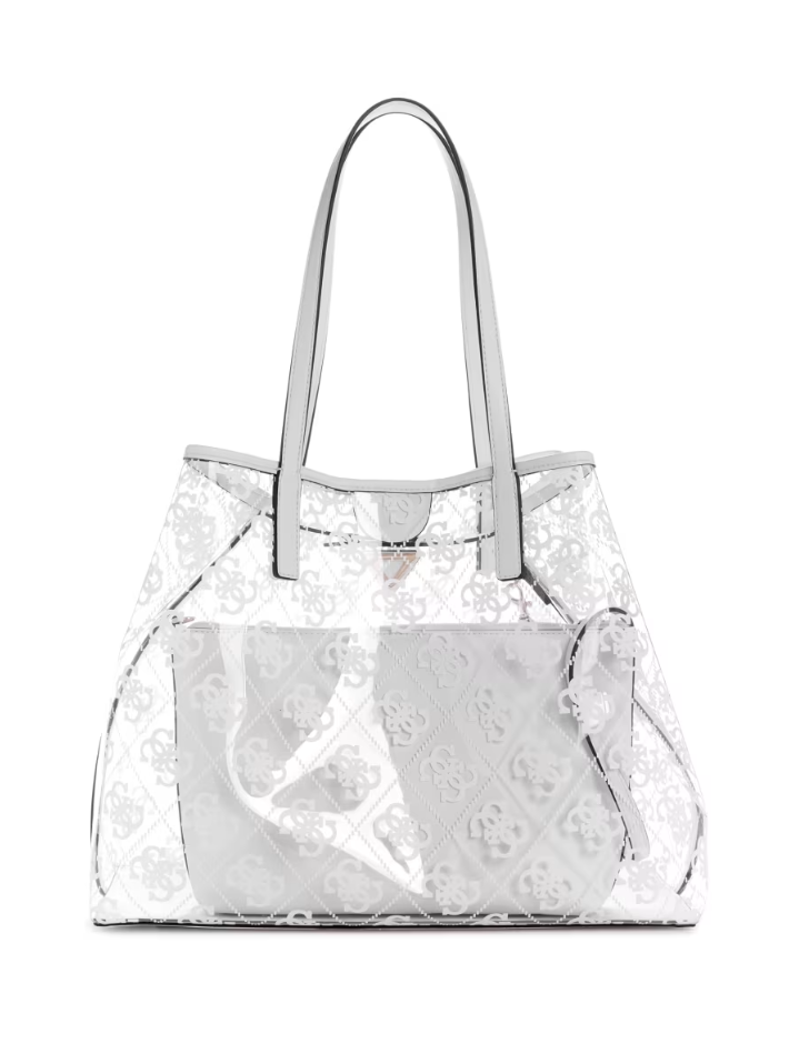 GUESS Tuana Clear Quattro G Large Tote Handbag