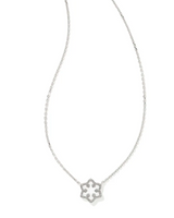 Kendra Scott Snowflake Silver Short Pendant Necklace - White Kyocera Opal