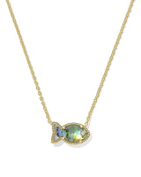 Kendra Scott Parker Fish Gold Short Pendant Necklace - Abalone Shell