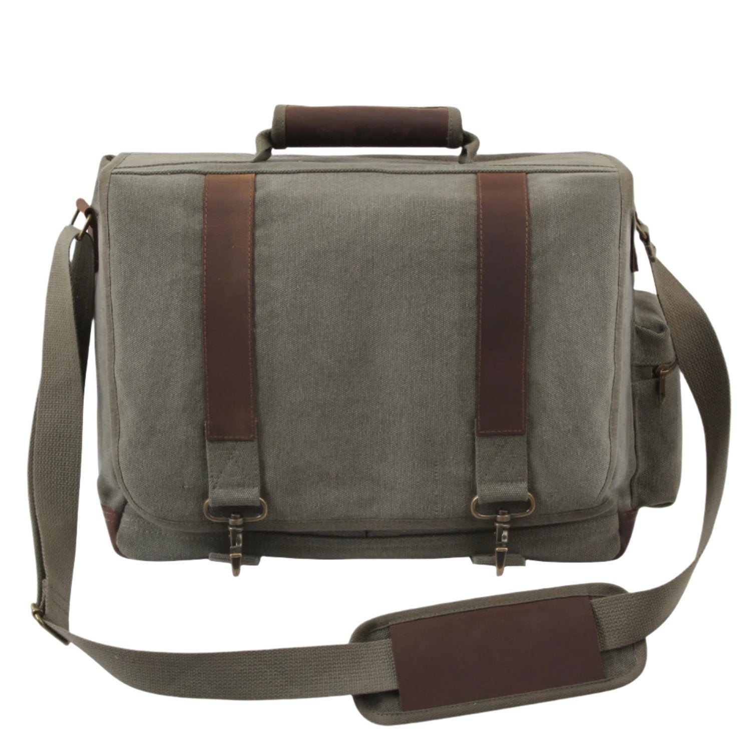 Rothco Vintage Canvas Pathfinder Laptop Bag with Leather Accents