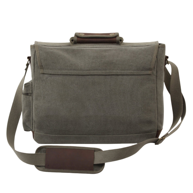 Rothco Vintage Canvas Pathfinder Laptop Bag with Leather Accents