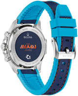 Bulova Mens E1 Team Miami Mairne Star Watch - Blue Leather Strap