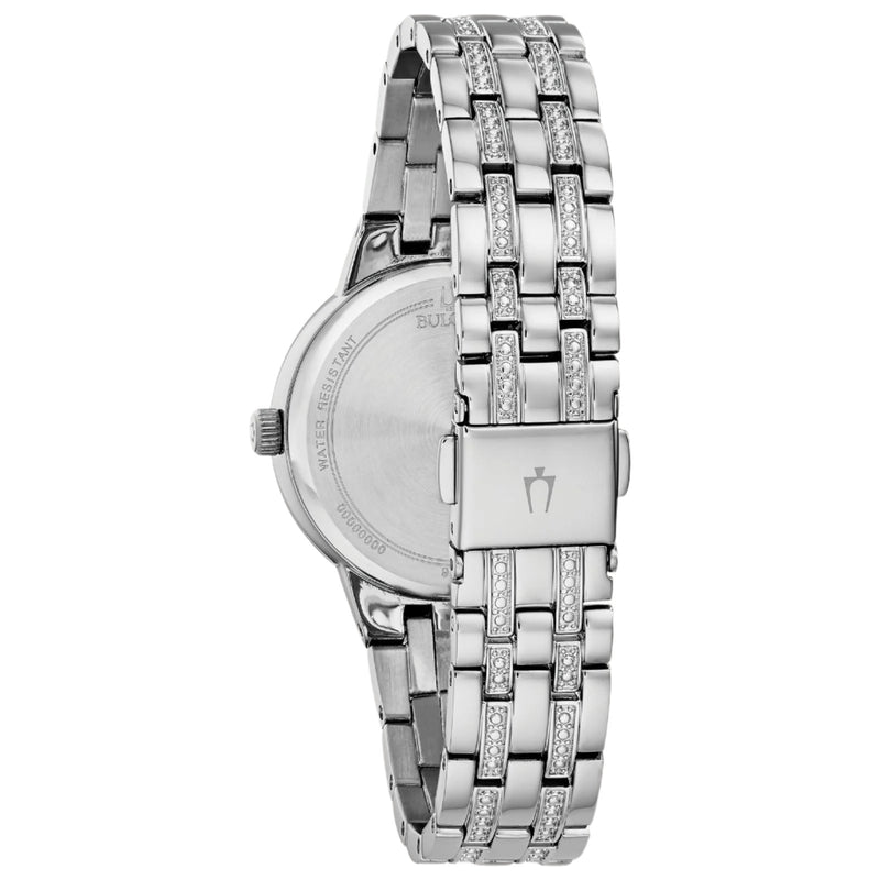 Bulova Womens Phantom Crystal Watch - Silver-Tone Stainless Steel Bracelet