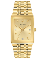 Bulova Mens Modern Quadra Watch - Gold-Tone Stainless Steel Bracelet