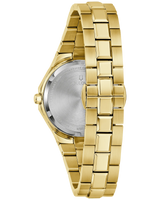 Bulova Womens Prestige White Dial Gold-Tone Watch