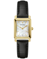 Bulova Womens Sutton Watch - Black Leather Strap