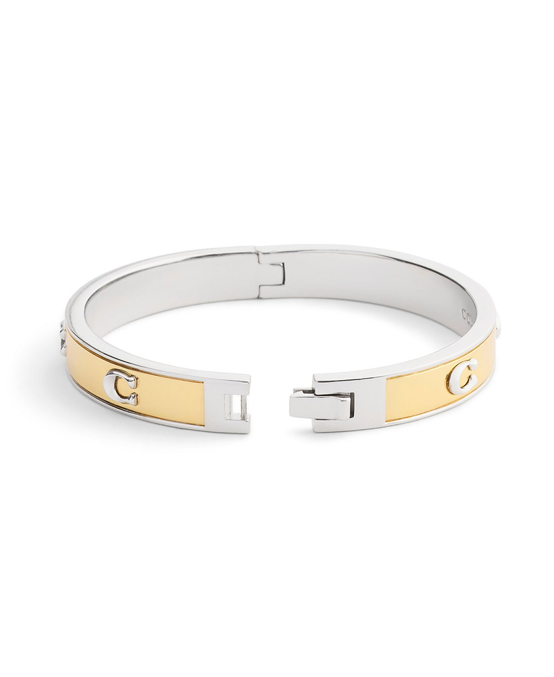 COACH Two-Tone Signature C Bangle Bracelet