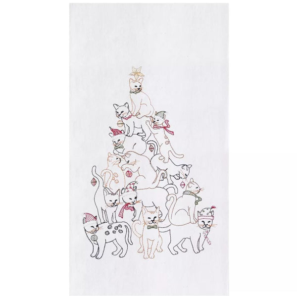 C&F Home Cat Christmas Tree Kitchen Towel