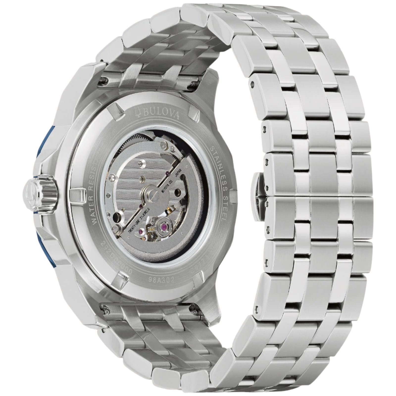 Bulova Mens Marine Star Watch - Silver-Tone Stainless Steel Bracelet