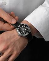 Bulova Mens Marine Star Series B Watch - Silver-Tone Stainless Steel Bracelet Rubber Strap