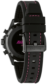 Bulova Mens E1 Team Miami Mairne Star Watch - Black Leather Strap