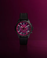 Bulova Mens E1 Team Miami Mairne Star Watch - Black Leather Strap