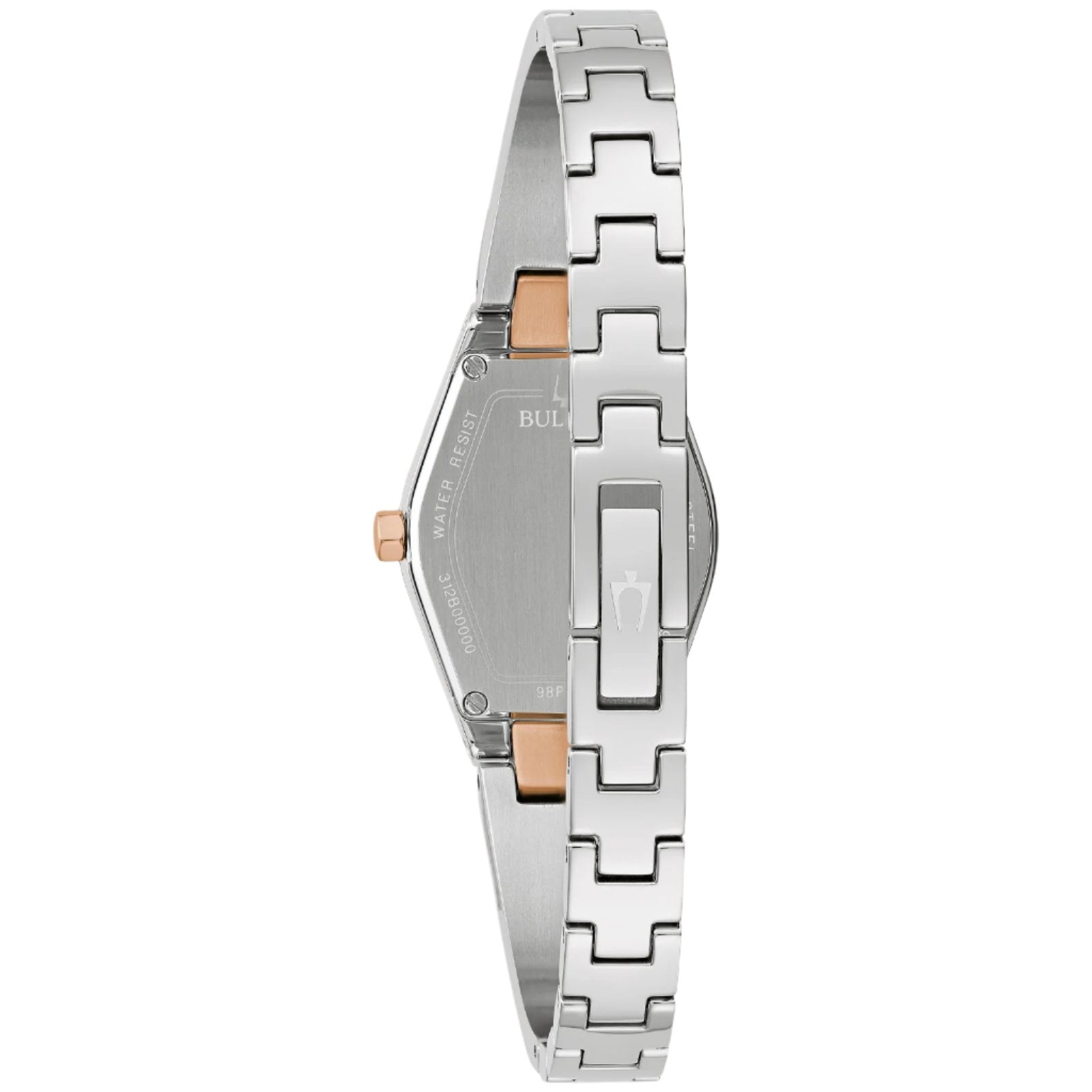 Bulova Womens Modern Gemini Black Dial Watch - Two-Tone Stainless Steel Bracelet