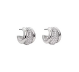 Kate Spade Tiny Twinkles Pave Trio Huggies - Silver Plated
