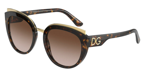 Dolce & Gabbana Butterfly Non-Polarized Sunglasses - Havana/Brown Gradient