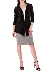 Emaline Womens Essentials Drape Front Cozy 3/4 Sleeve Cardigan