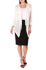 Emaline Womens Essentials Drape Front Cozy 3/4 Sleeve Cardigan