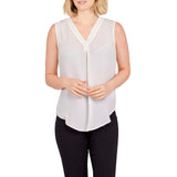 Emaline Womens Essentials V-Neck Georgette Blouse
