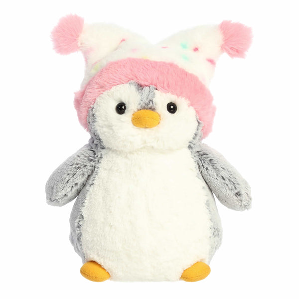 Aurora PomPom Penguin 9" Confetti Hat Plush Toy
