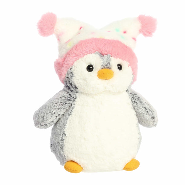 Aurora PomPom Penguin 9" Confetti Hat Plush Toy