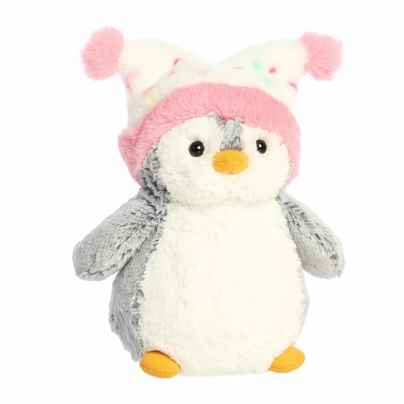 Aurora PomPom Penguin 9" Confetti Hat Plush Toy