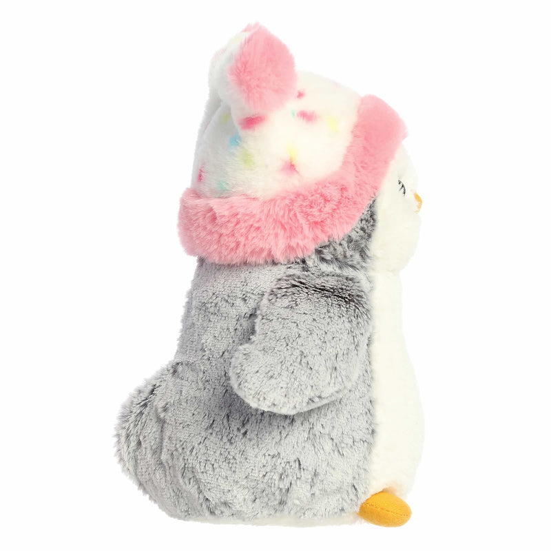 Aurora PomPom Penguin 9" Confetti Hat Plush Toy