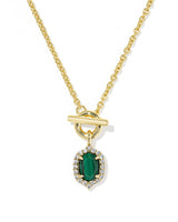 Kendra Scott Daphne Crystal Frame Gold Toggle Necklace - Malachite