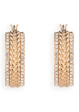 Lauren Ralph Lauren Herringbone Crystal Pavé Hoop Earrings