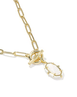 Kendra Scott Elisa Gold Enamel Link & Chain Necklace - Mother of Pearl