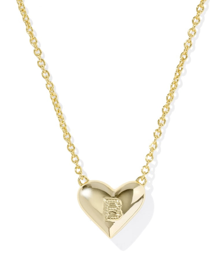 Kendra Scott Heart Letter B Gold Ivory Mother of Pearl Short Pendant Necklace