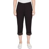Ruby Rd. Womens Stretch Lace Hem Capri Pants