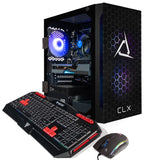 CLX SET Gaming Desktop - Intel Core i3 10100F 3.6GHz 4-Core Processor, 8GB DDR4 Memory, GeForce RTX 3050 8GB GDDR6 Graphics, 500GB M.2 NVMe SSD, WiFi, Black CLX Edition Spear MicroATX Tower RGB Fans, Windows 11 Home 64-bit