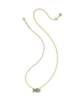 Kendra Scott Parker Fish Gold Short Pendant Necklace - Abalone Shell