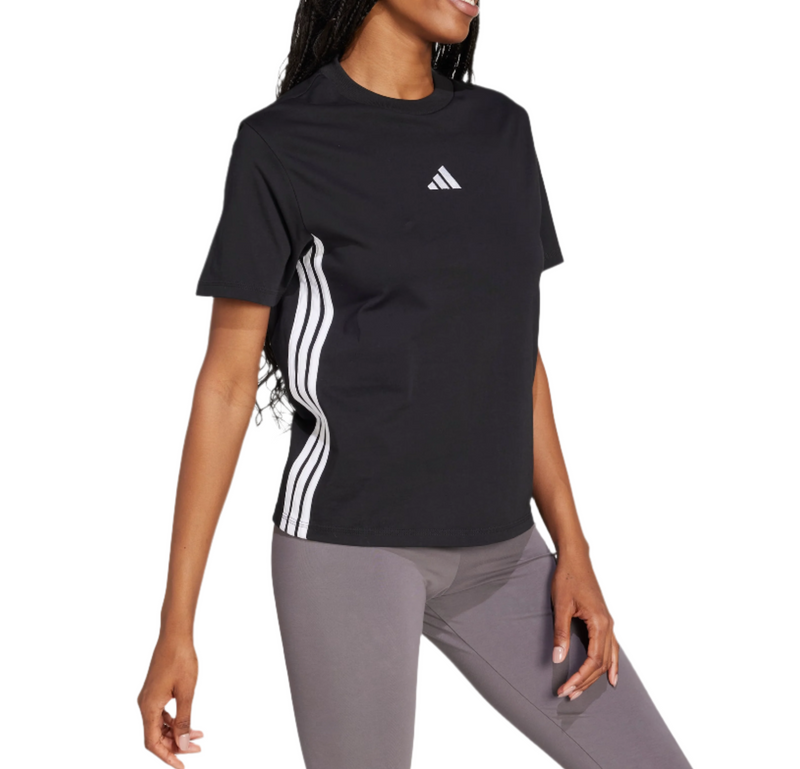 adidas Womens Essentials 3 Stripes Cotton Short Sleeve T-Shirt