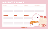 Denik Kawaii Food Pattern Deskpad
