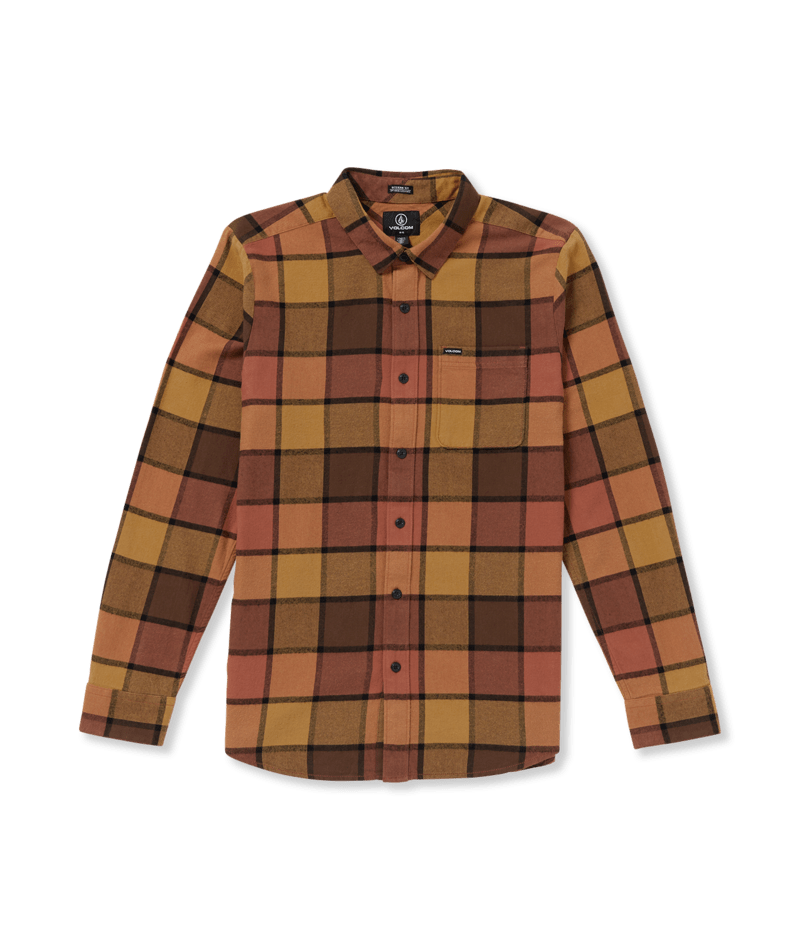 Volcom Mens Caden Flannel Plaid Long Sleeve Shirt