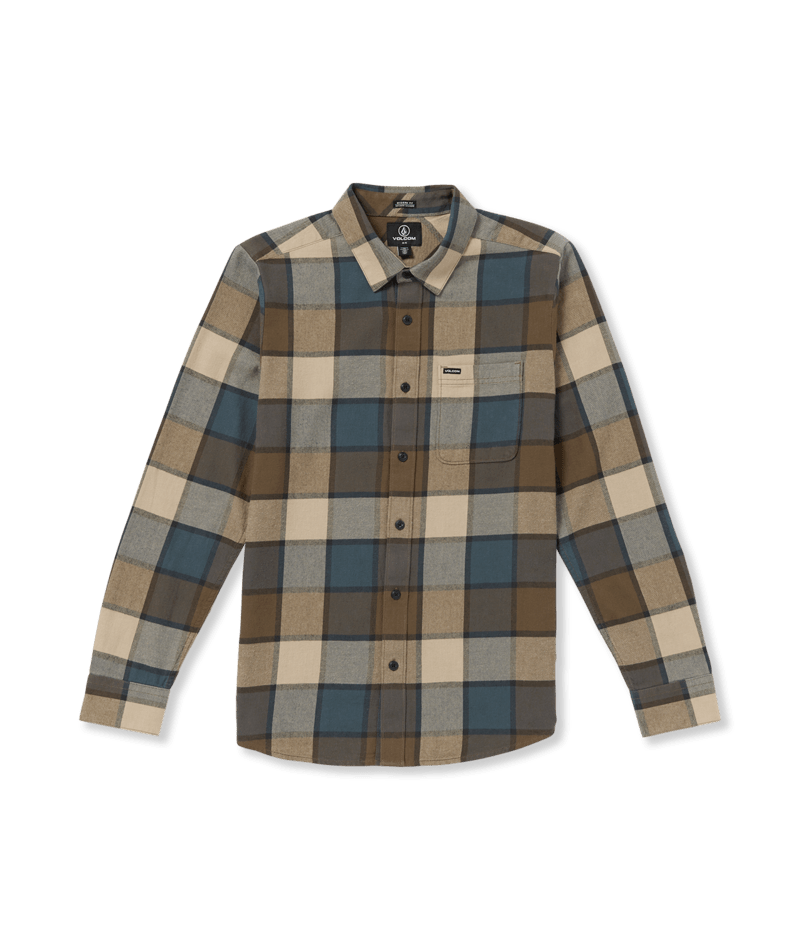 Volcom Mens Caden Flannel Plaid Long Sleeve Shirt