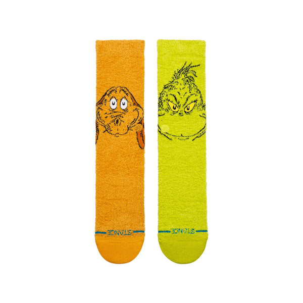 Stance Mens The Grinch X Stance Fuzzy Crew Socks