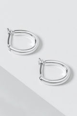 Lauren Ralph Lauren Small Silver Oval Hoop Earrings