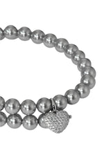 Nadri Poppy 6mm Gray Double Wrap Bracelet
