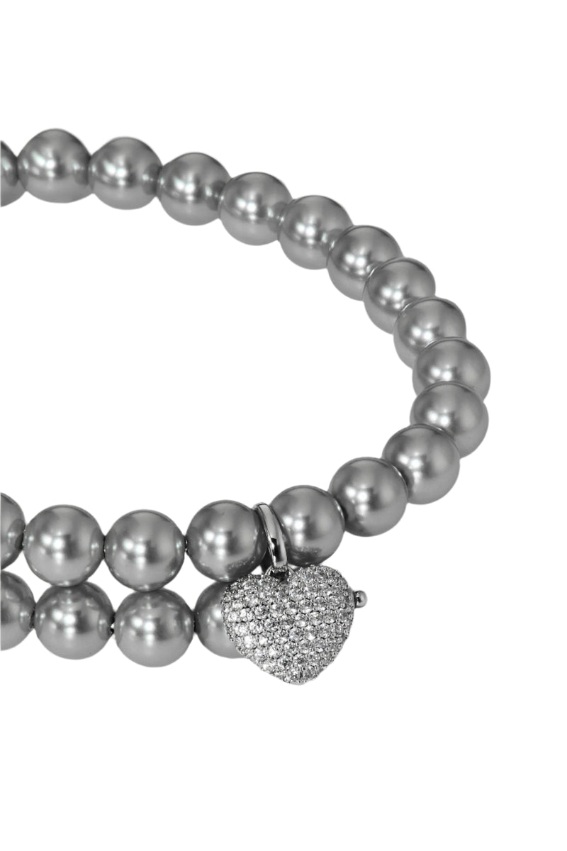Nadri Poppy 6mm Gray Double Wrap Bracelet