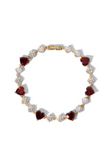 Nadri Le Bisou Red Heart Line Bracelet